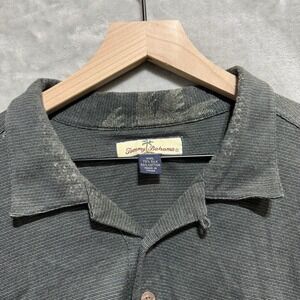 Tommy Bahama Polo Shirt Mens 2XL Gray Palm Tree Casual Travel Short Sleeve